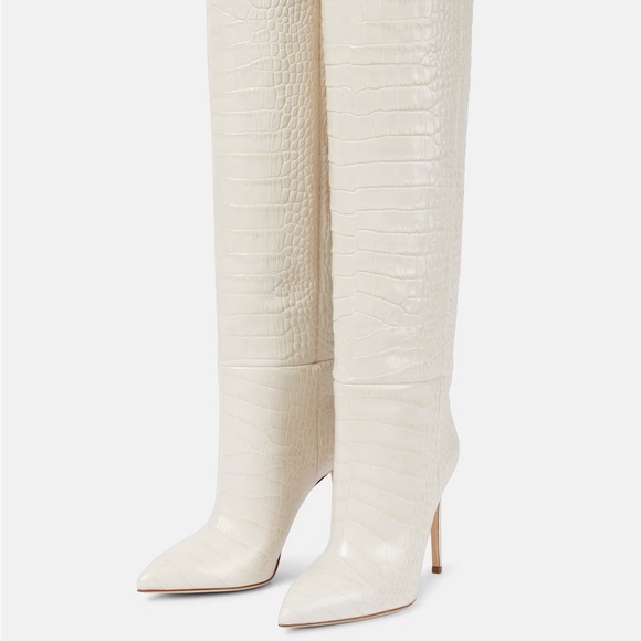 PARIS TEXAS Croc-effect leather knee-high boots size US 10/EU 40 - Picture 6 of 6